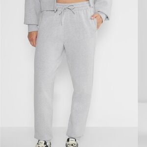 ARITZIA cozy fleece boyfriend fit sweatpants in heather chrome